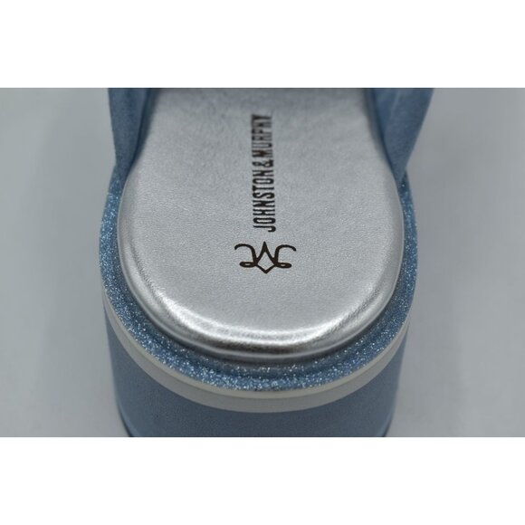 Johnston & Murphy Womens Size 11 Grace Cross Band Slate Blue Suede Slide Sandals - Picture 9 of 14